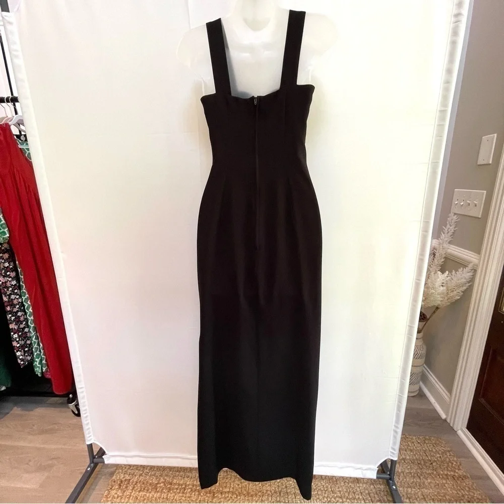 Vintage 90s Rampage Black‎ Formal Sweet Heart Bow Neckline Maxi Dress, XS
